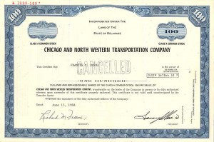 Chicago and North Western Transportation Co. - Railroad Stock Certificate